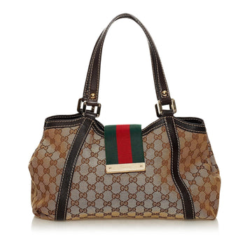 Gucci GG Canvas New Ladies Web Tote Bag