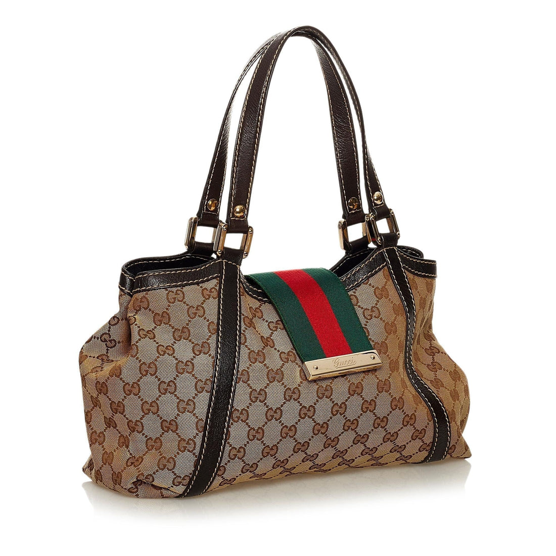 Gucci GG Canvas New Ladies Web Tote Bag
