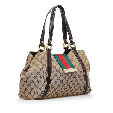 Gucci GG Canvas New Ladies Web Tote (SHG-nXYCc6)