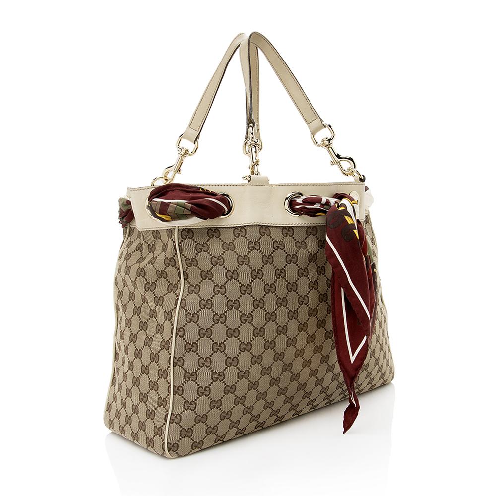 Gucci GG Canvas Positano Tote (SHF-13787)