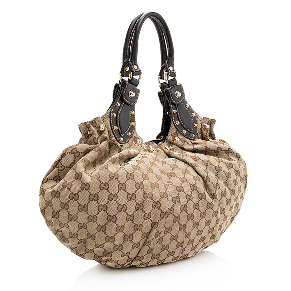 Gucci GG Canvas Studded Pelham Small Shoulder Bag