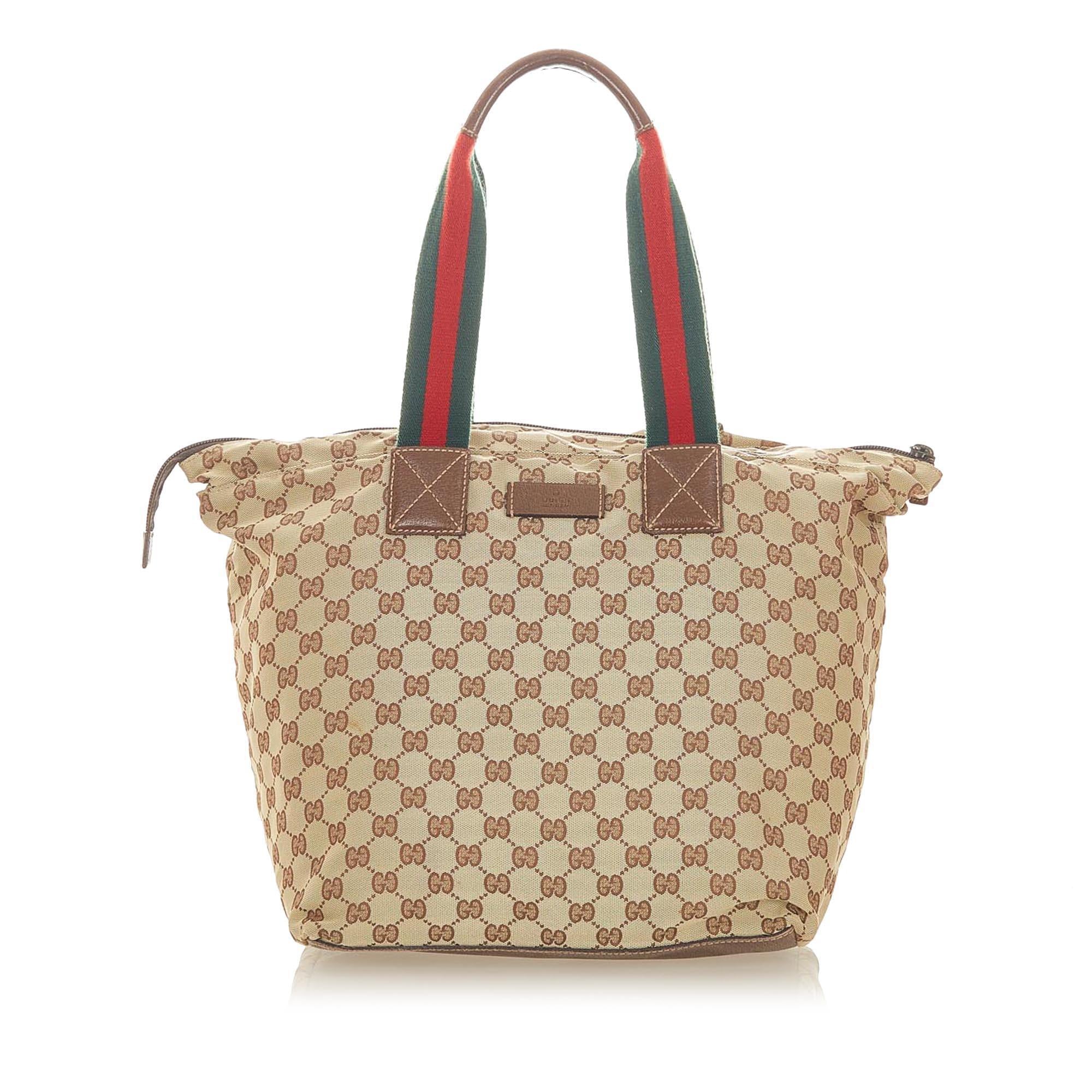 Gucci GG Canvas Web Tote Bag (SHG-19683)