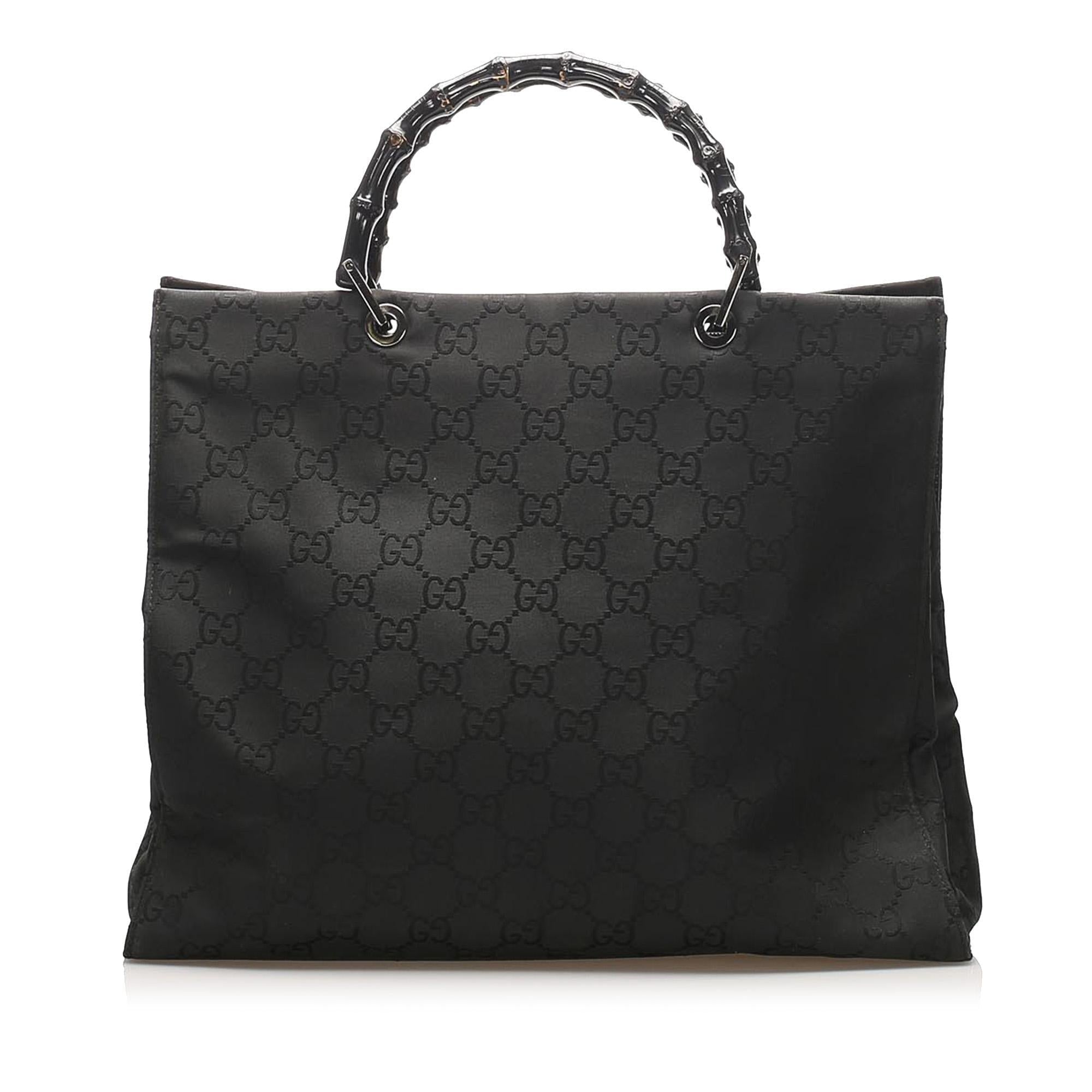 Gucci GG Nylon Bamboo Tote Bag (SHG-14885)