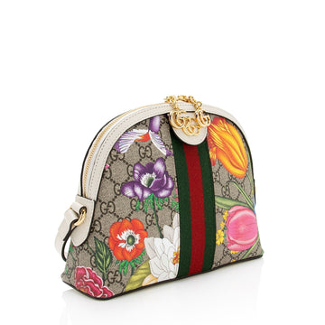Gucci GG Supreme Flora Ophidia Dome Small Shoulder Bag (SHF-SigiTb)
