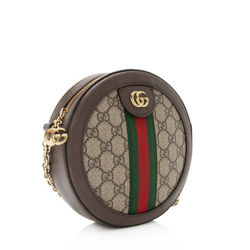 Gucci GG Supreme Ophidia Round Mini Shoulder Bag (SHF-qGCul6)
