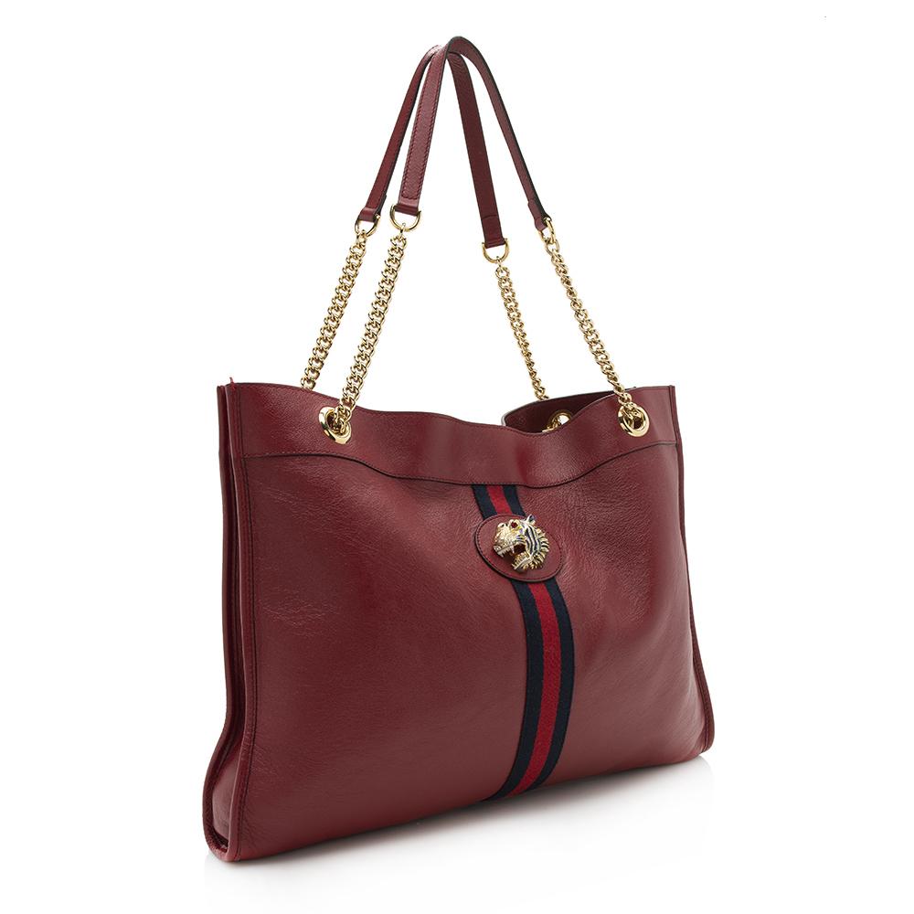 Gucci Glazed Leather Rajah Large Tote