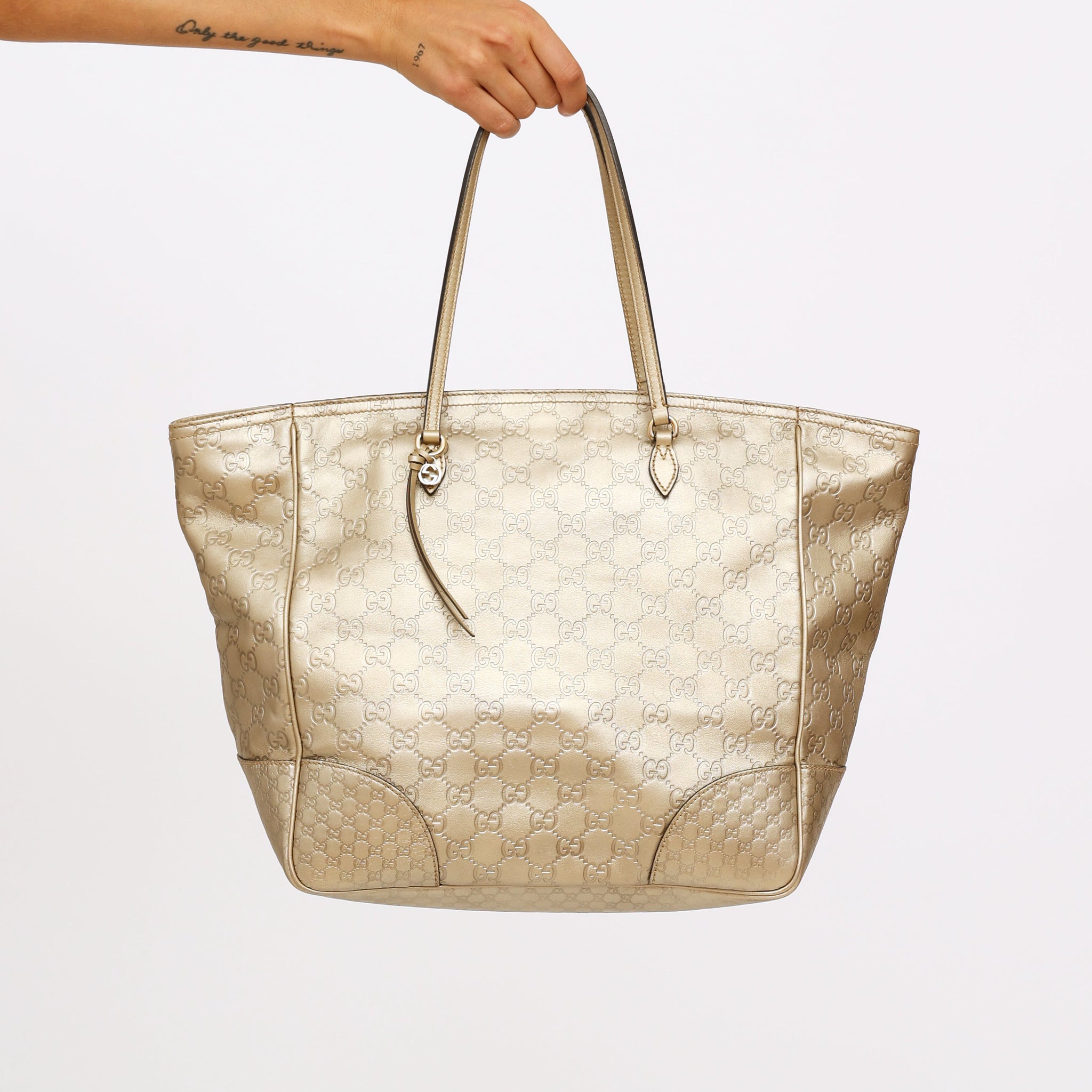 Gold Guccissima Bree Tote Bag