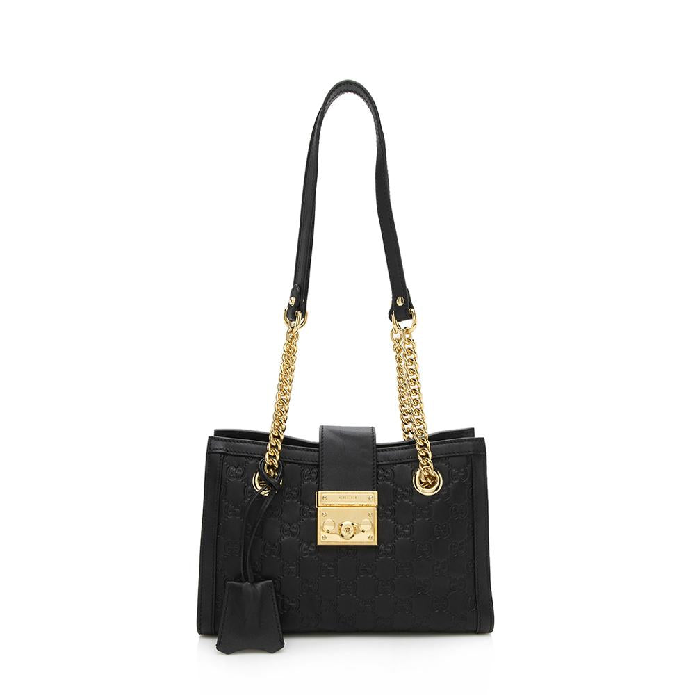 Gucci Guccissima Leather Padlock Mini Tote (SHF-13065)