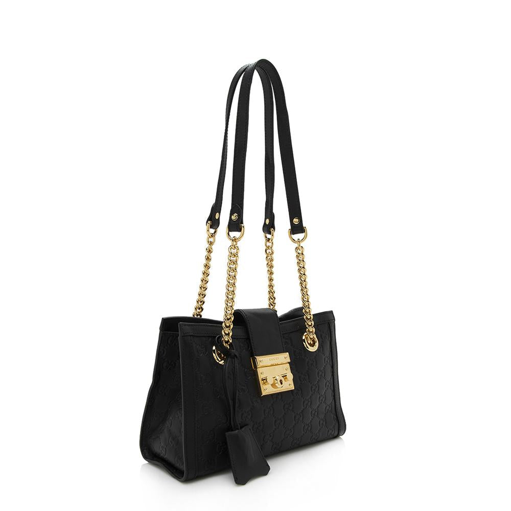 Gucci Guccissima Leather Padlock Mini Tote (SHF-13065)