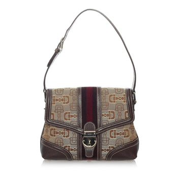 Gucci Horsebit Canvas Web Treasure Shoulder Bag