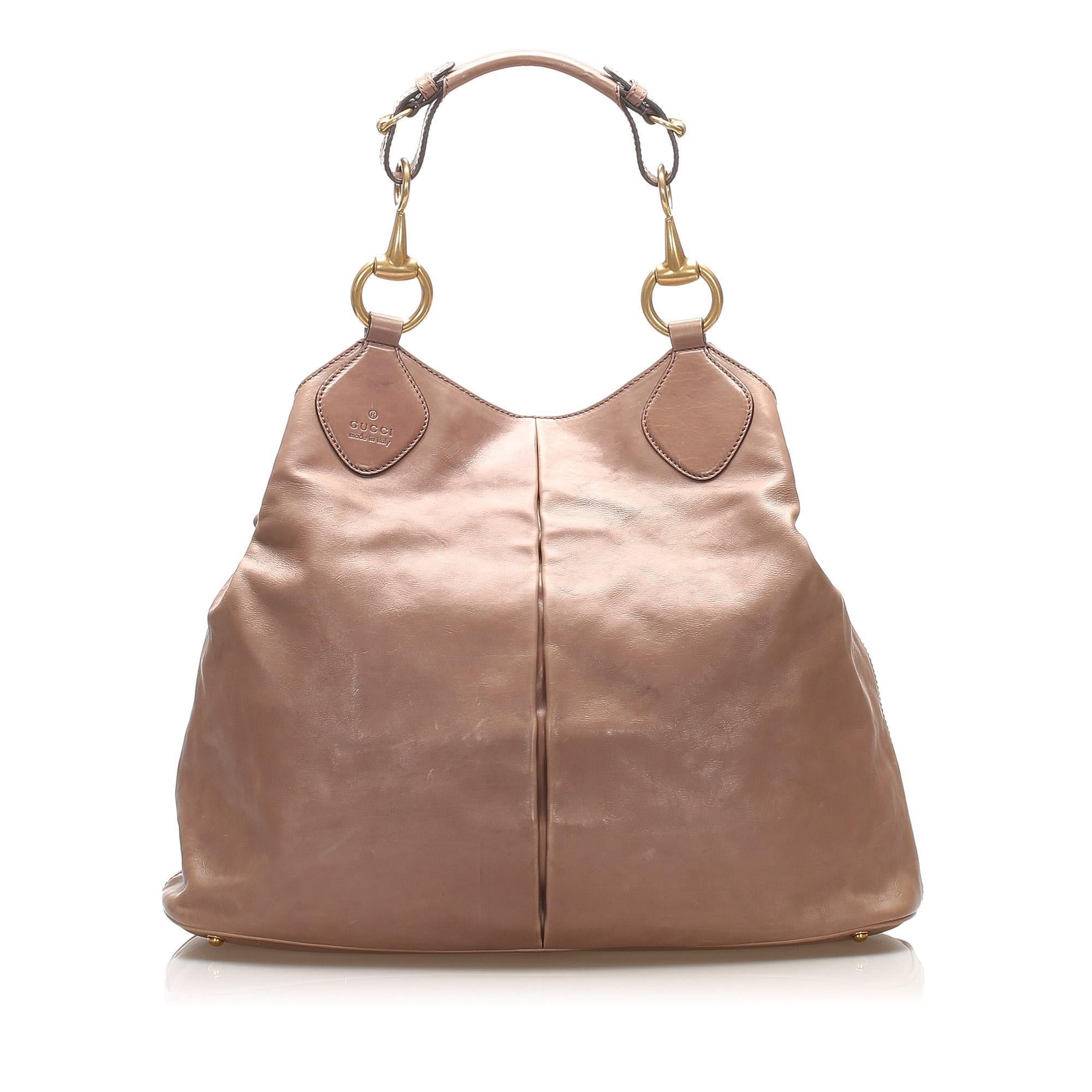 Gucci Horsebit Leather Tote Bag (SHG-15202)