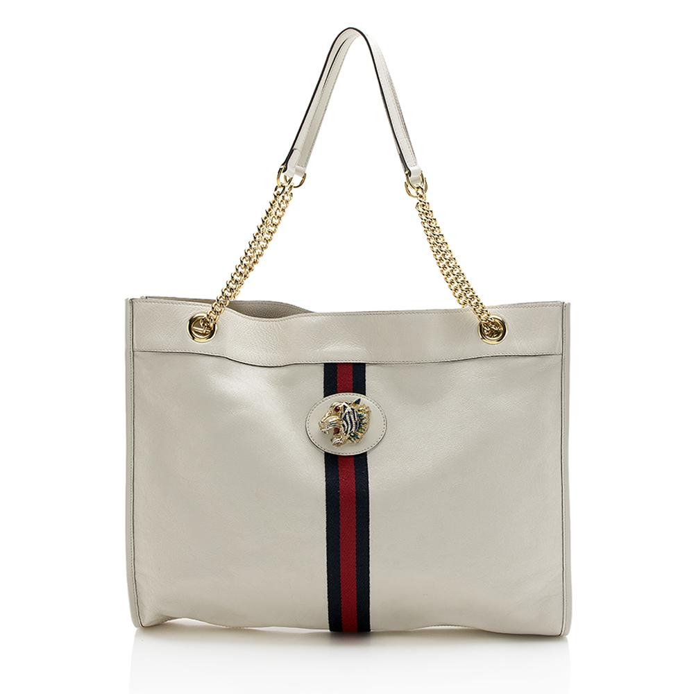 Gucci Leather Rajah Large Tote (SHF-12925)