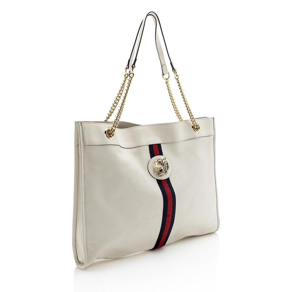 Gucci Leather Rajah Large Tote (SHF-12925)