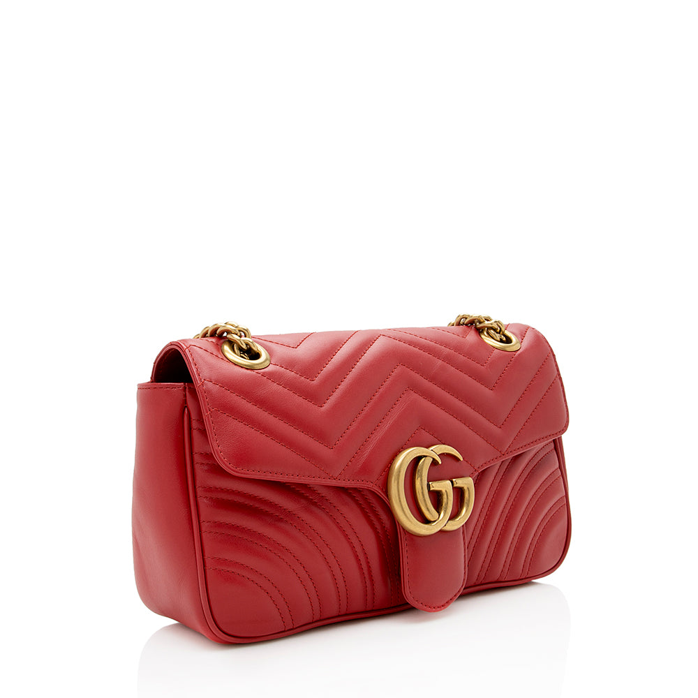 Gucci Matelasse Leather GG Marmont Small Flap Shoulder Bag