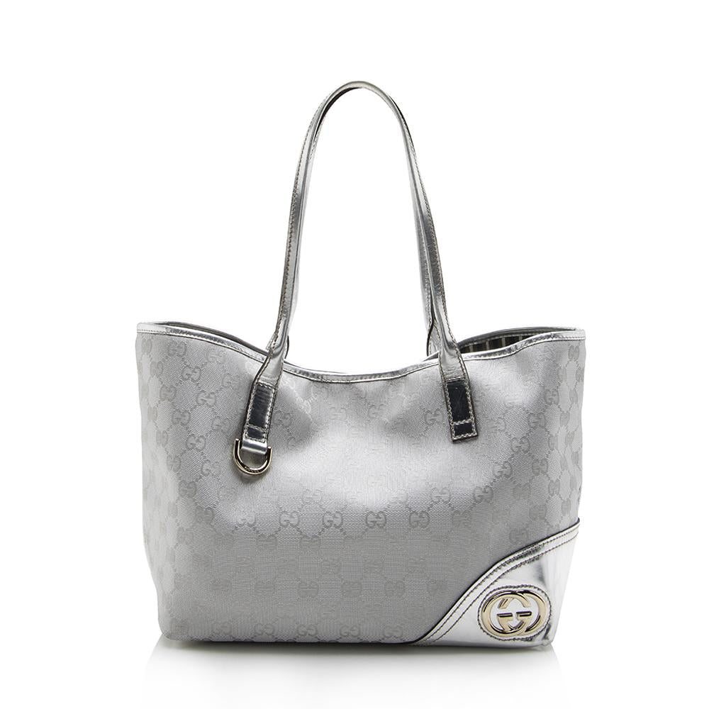 Gucci Metallic GG Canvas Britt Small Tote (SHF-13874)