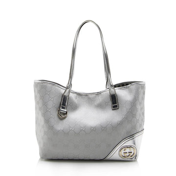 Gucci Metallic GG Canvas Britt Small Tote (SHF-13874)