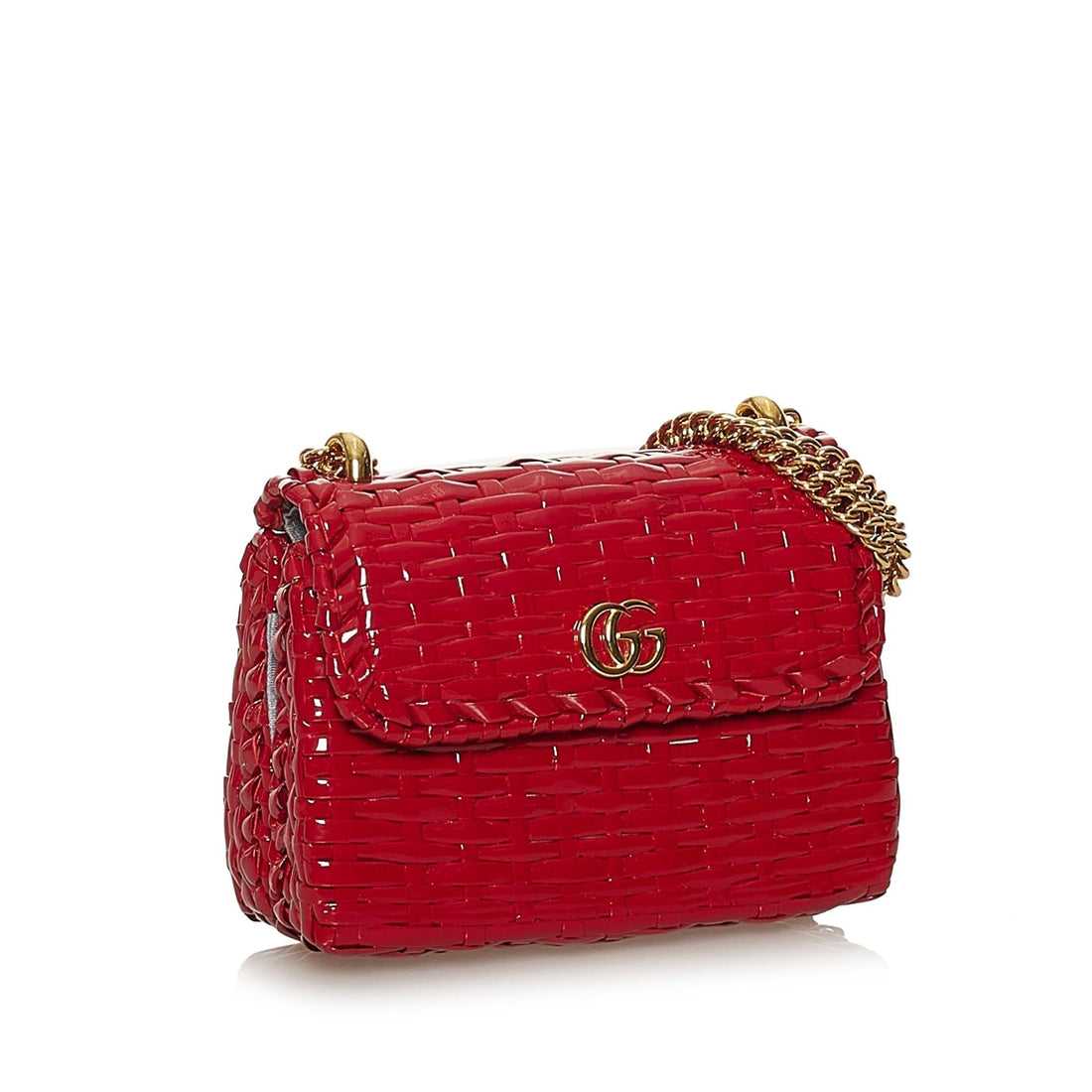 Gucci Mini GG Marmont Cestino Wicker Crossbody Bag