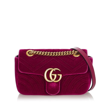 Gucci Mini GG Marmont Matelasse Velvet Crossbody Bag