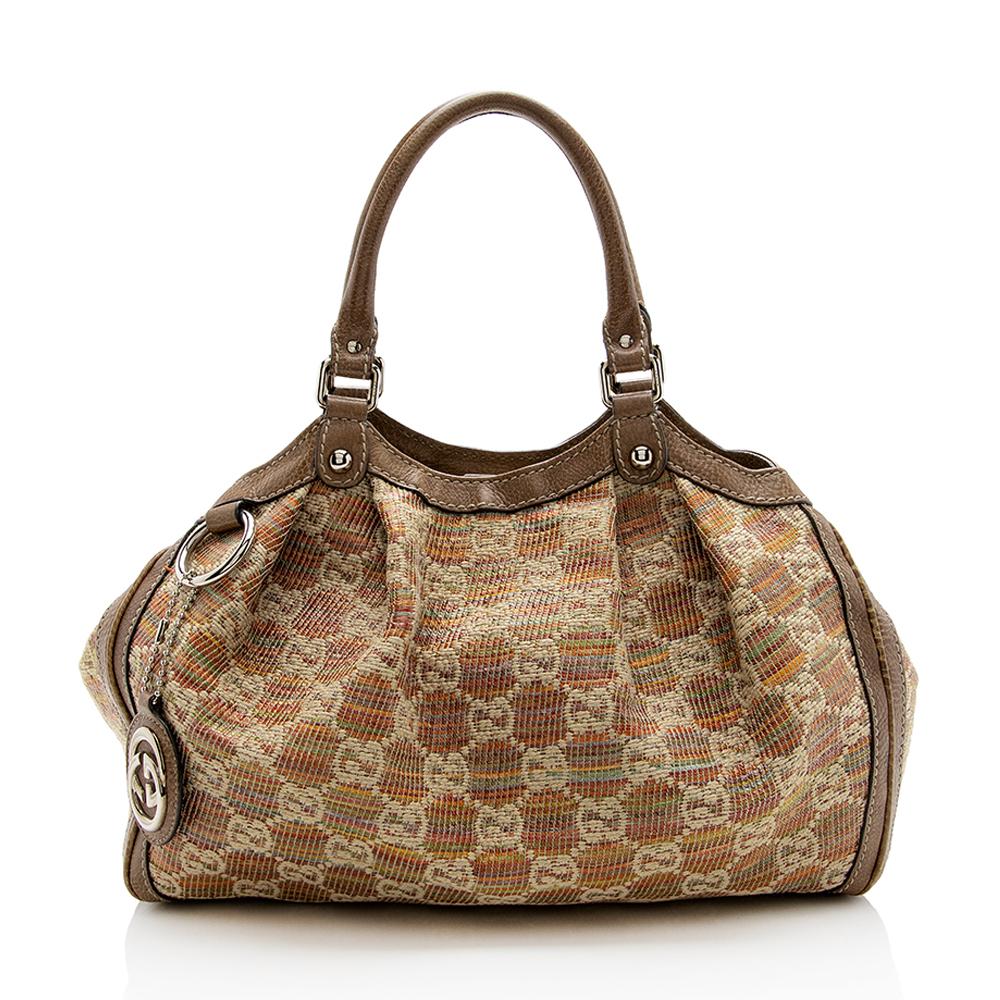 Gucci Raffia Sukey Medium Tote (SHF-13209)
