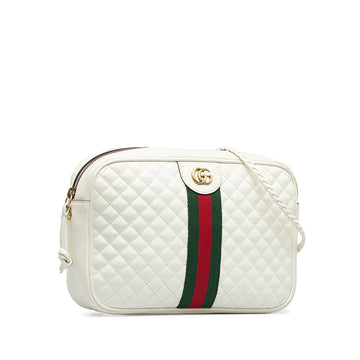 Gucci Small Leather Web Trapuntata Crossbody (SHG-2gYJQ8)