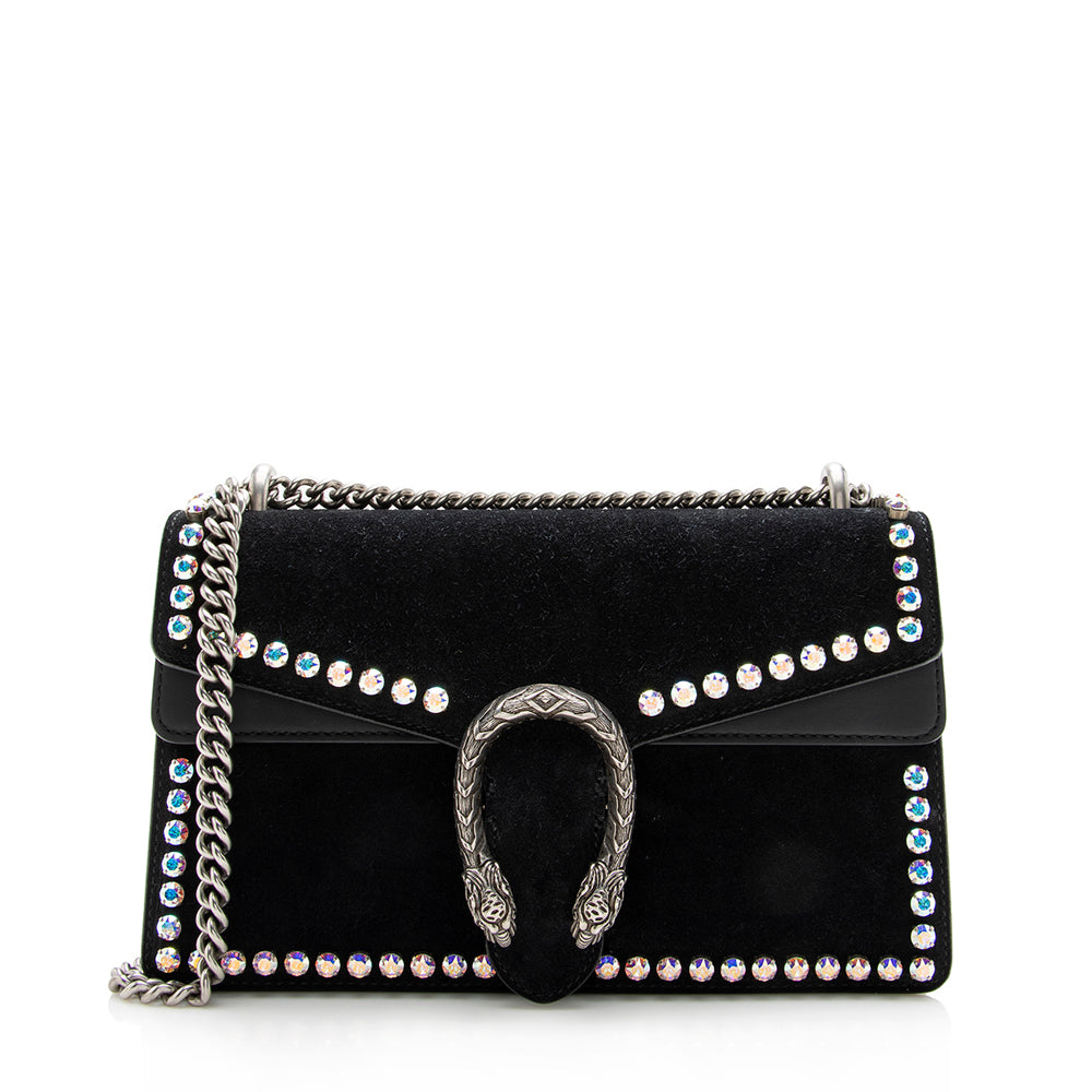 Gucci Suede Crystal Dionysus Small Shoulder Bag