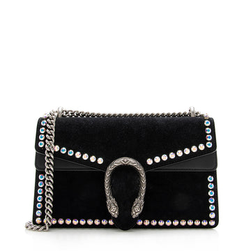 Gucci Suede Crystal Dionysus Small Shoulder Bag