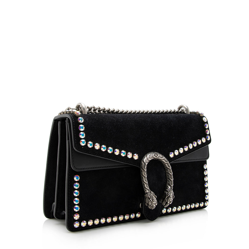 Gucci Suede Crystal Dionysus Small Shoulder Bag