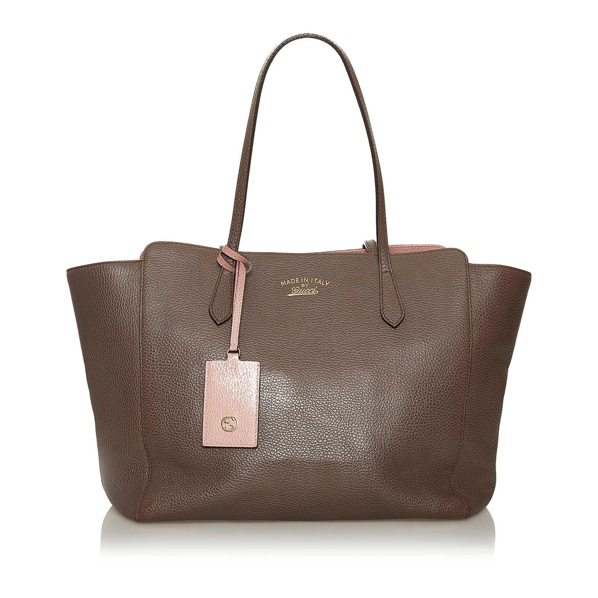 Gucci Swing Leather Tote Bag