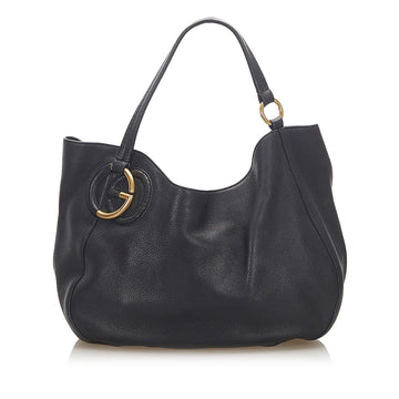 Gucci Twill Leather Tote (SHG-17572)