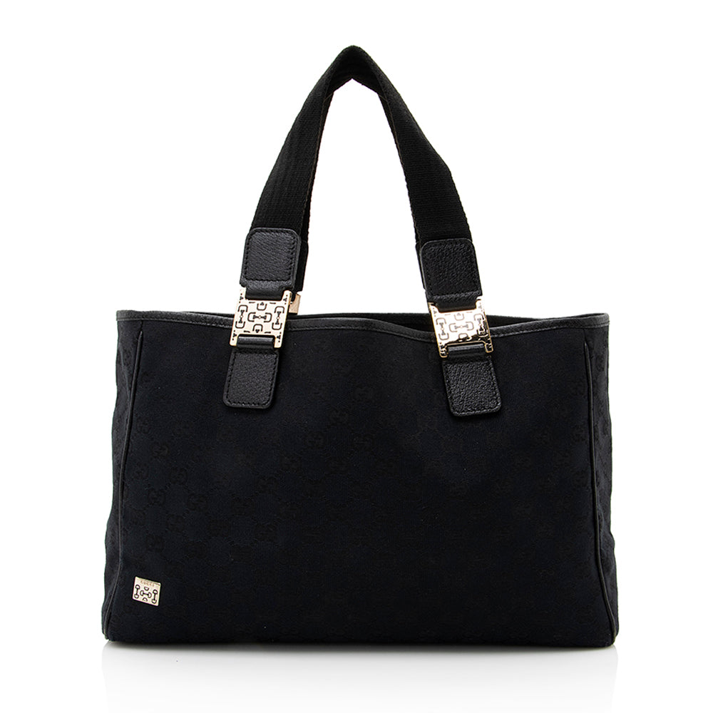 Gucci Vintage GG Canvas Horsebit Small Tote