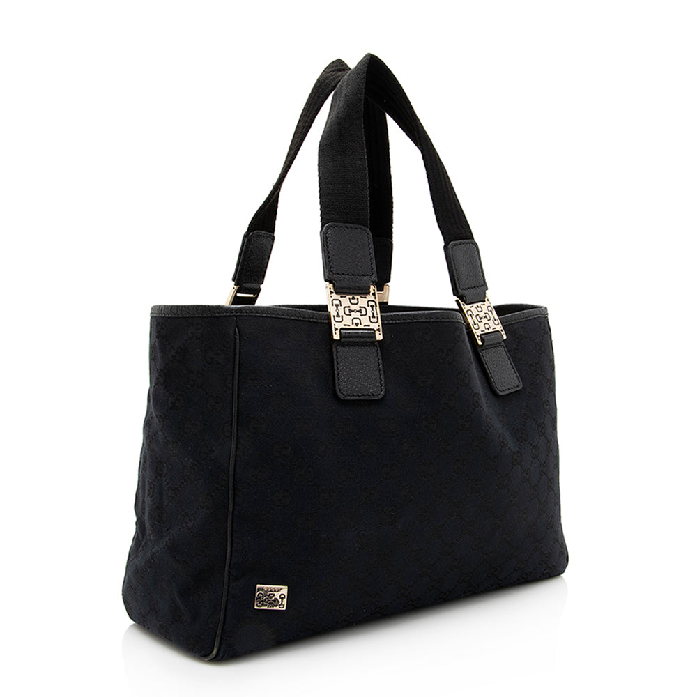 Gucci Vintage GG Canvas Horsebit Small Tote
