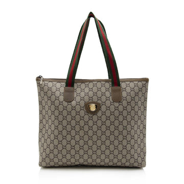 Gucci Vintage GG Supreme Plus Web Tote (SHF-13824)