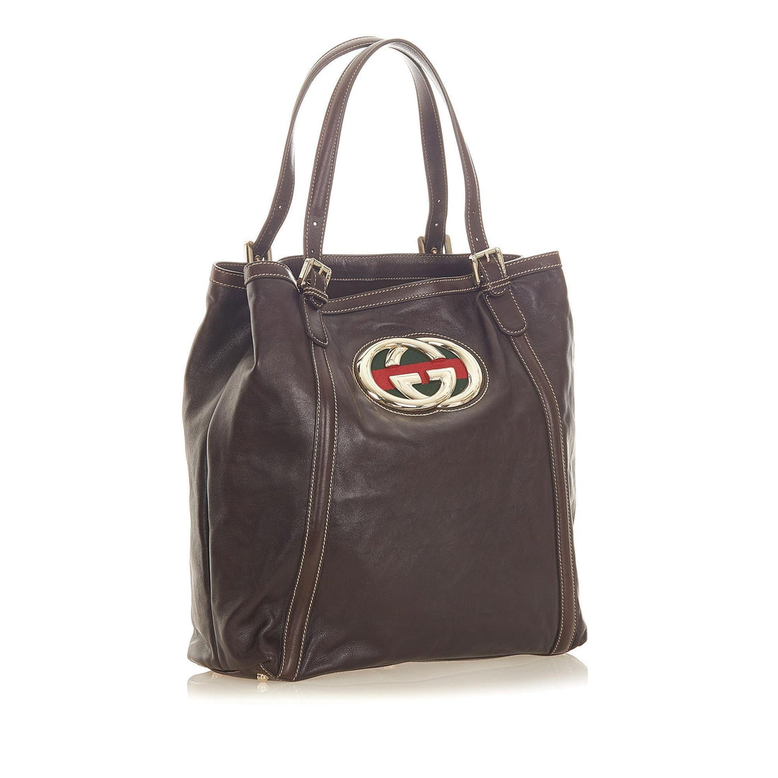 Gucci Web Britt Leather Tote Bag (SHG-20141)