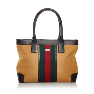 Gucci Web Canvas Tote Bag