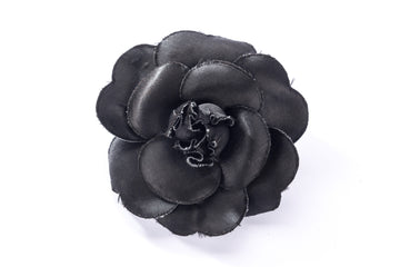 Chanel Camellia Brooch Black Color with Box