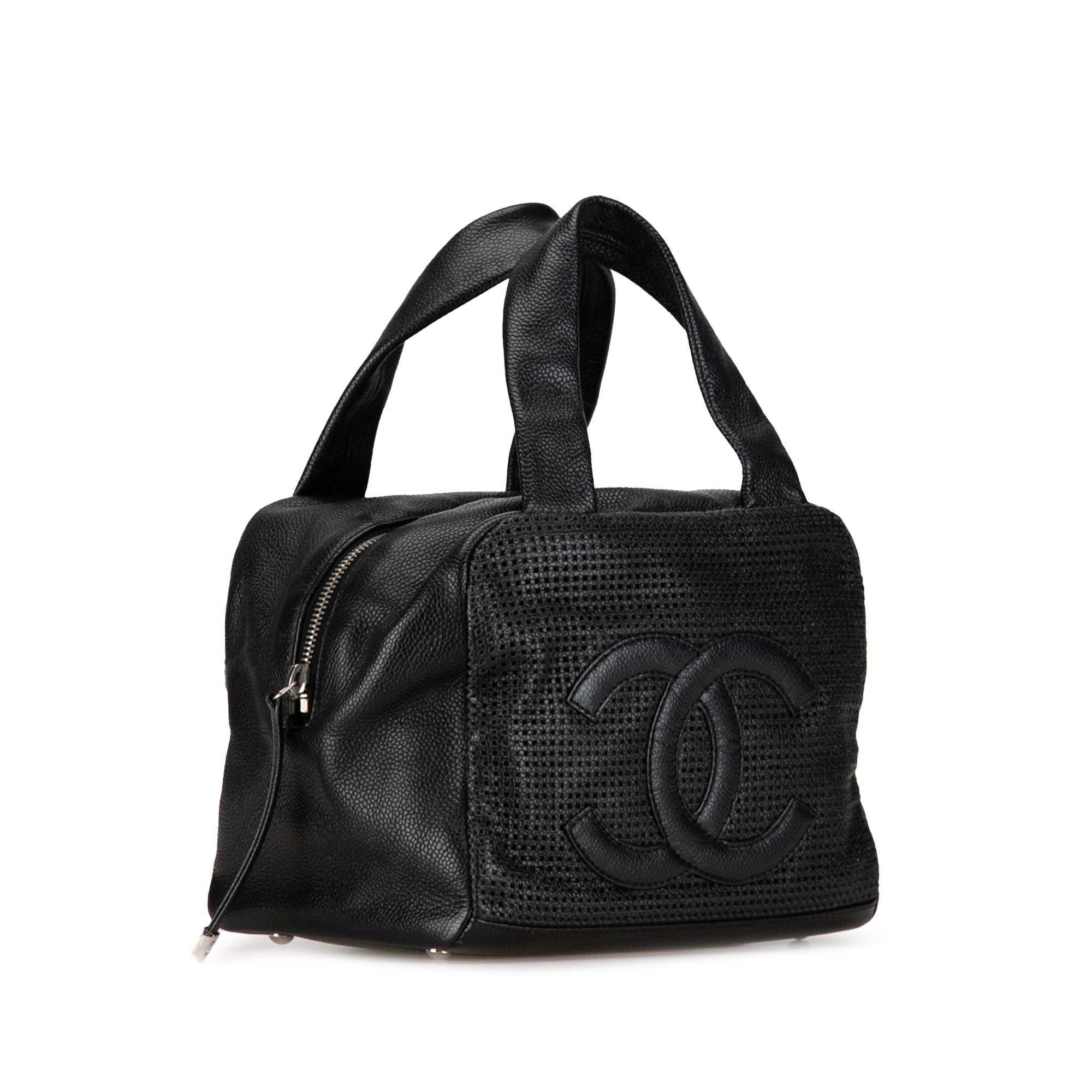 Chanel CC Perforated Caviar Bowler Bag