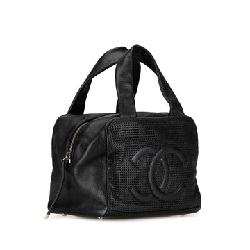 Chanel CC Perforated Caviar Bowler Bag