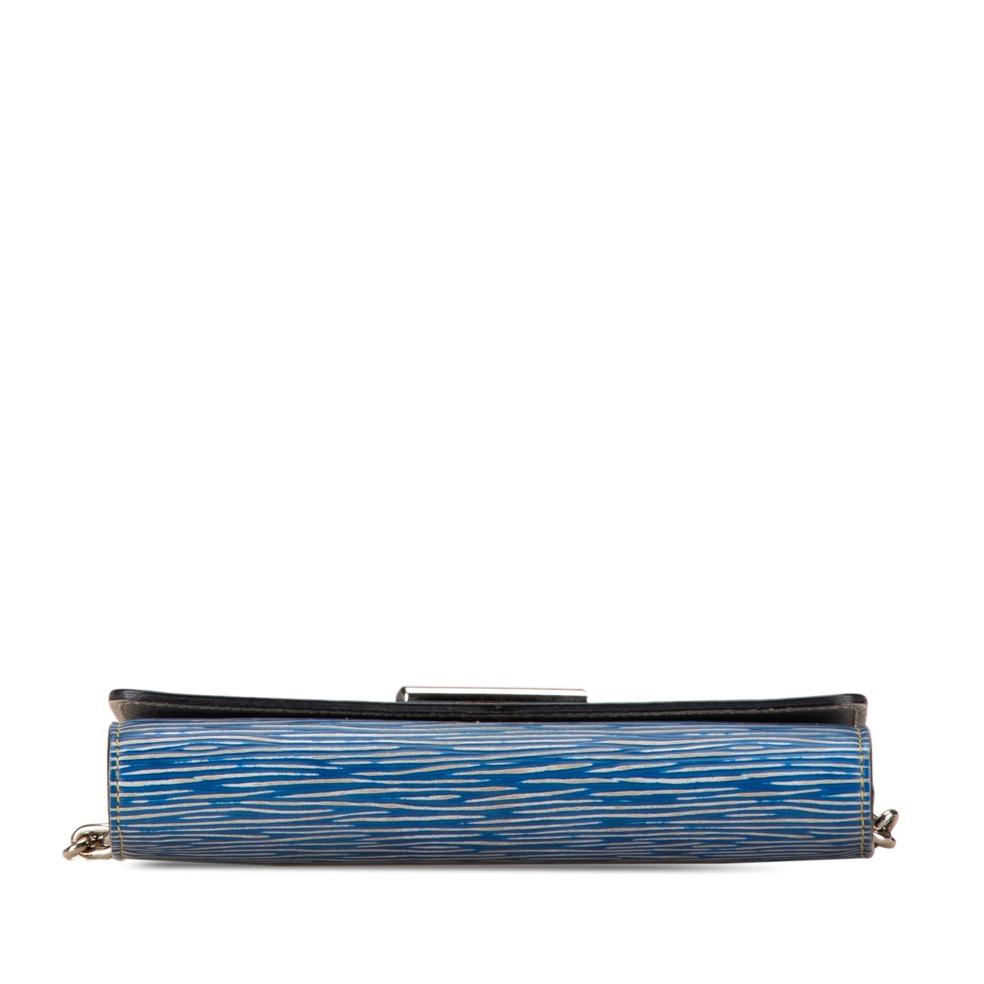 Blue Louis Vuitton Epi Denim Twist Wallet on Chain Crossbody Bag