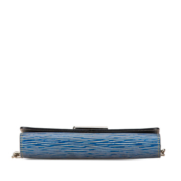Blue Louis Vuitton Epi Denim Twist Wallet on Chain Crossbody Bag