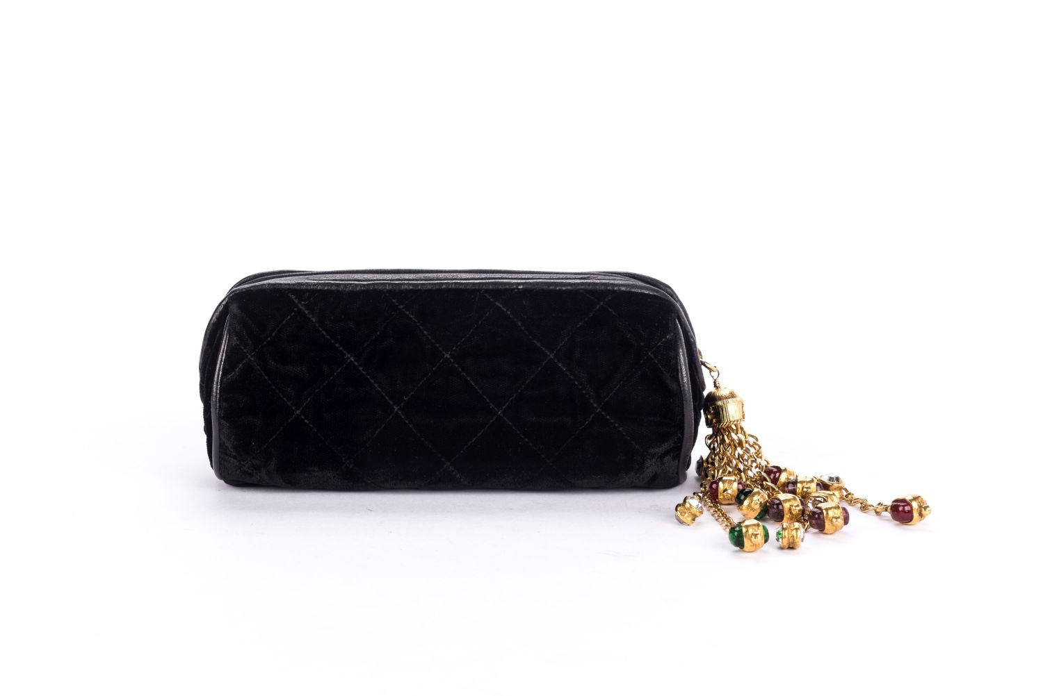 Chanel Vintage Black Suede Pouch with
