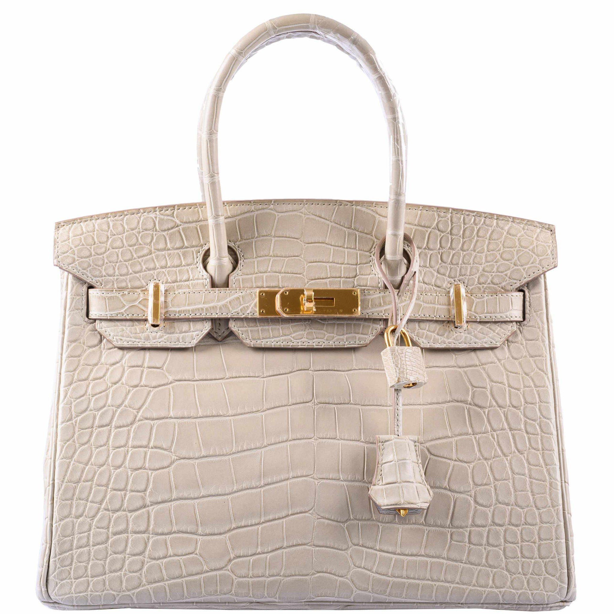 Hermès Birkin 30 Beton Matte Alligator Gold Hardware - A