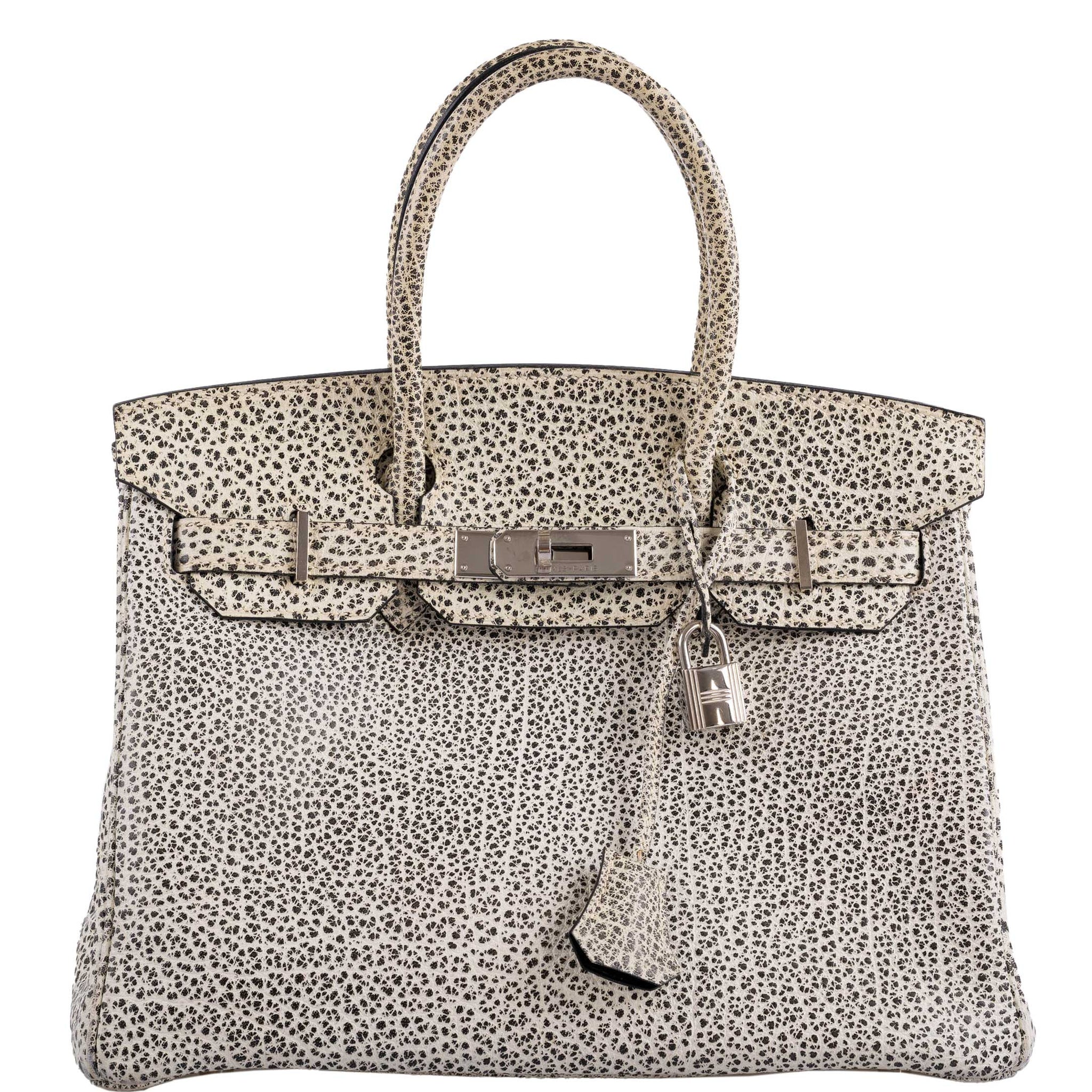 Hermès Birkin 30 Black & White Dalmatian Buffalo Palladium Hardware