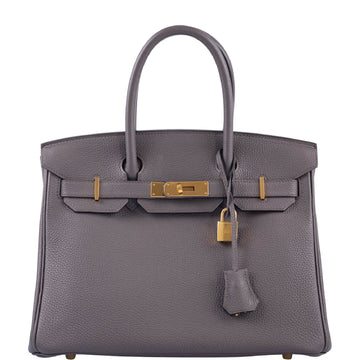 Hermès Birkin 30 Etain Togo with Gold Hardware