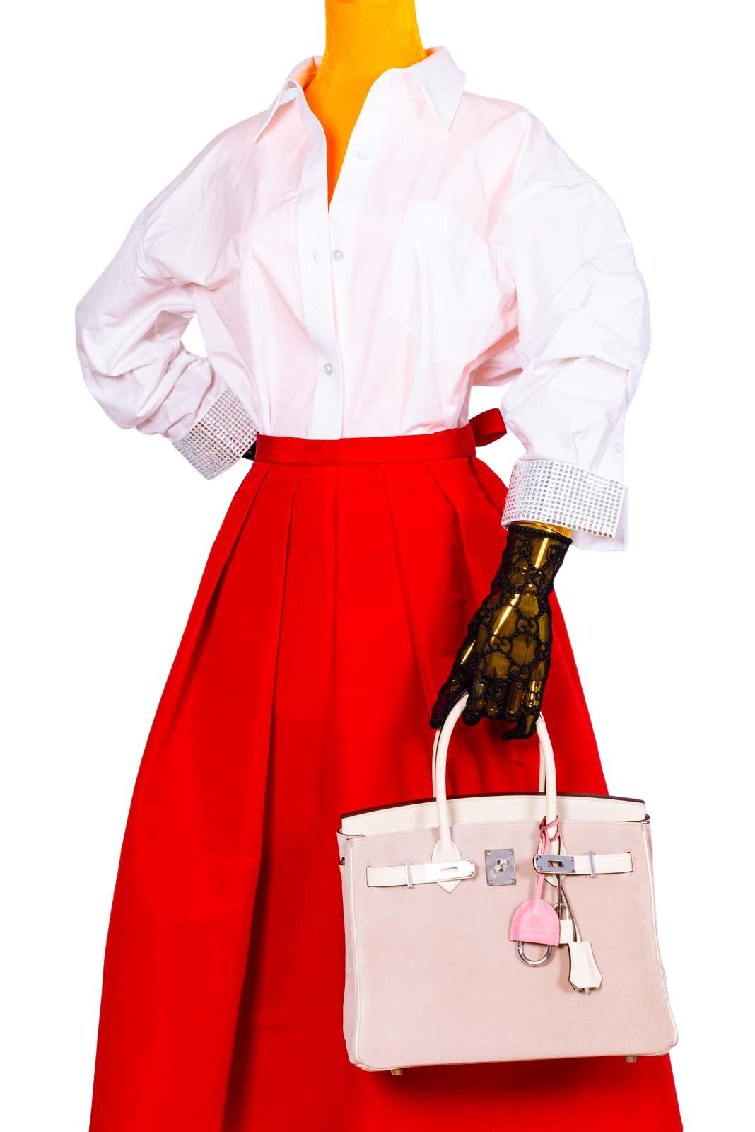 Hermès Birkin 30 Glycine Grizzly and Nata Swift Palladium Hardware