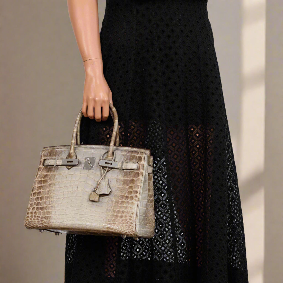 Hermès Birkin 30 Gris Cendre Himalayan Niloticus Crocodile Palladium Hardware