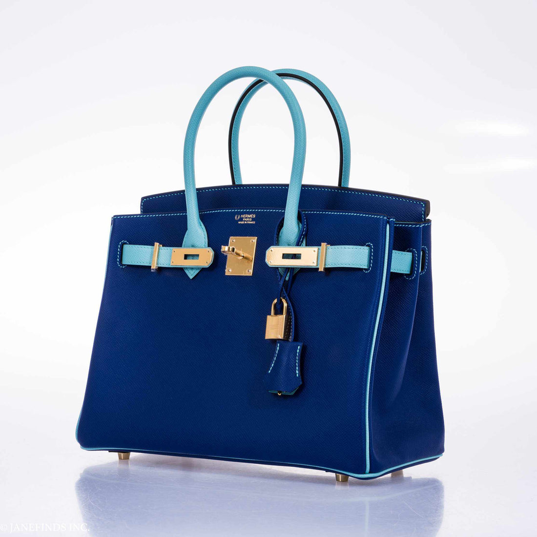 Hermès Birkin 30 HSS Blue Electric & Blue Atoll Epsom Gold Hardware