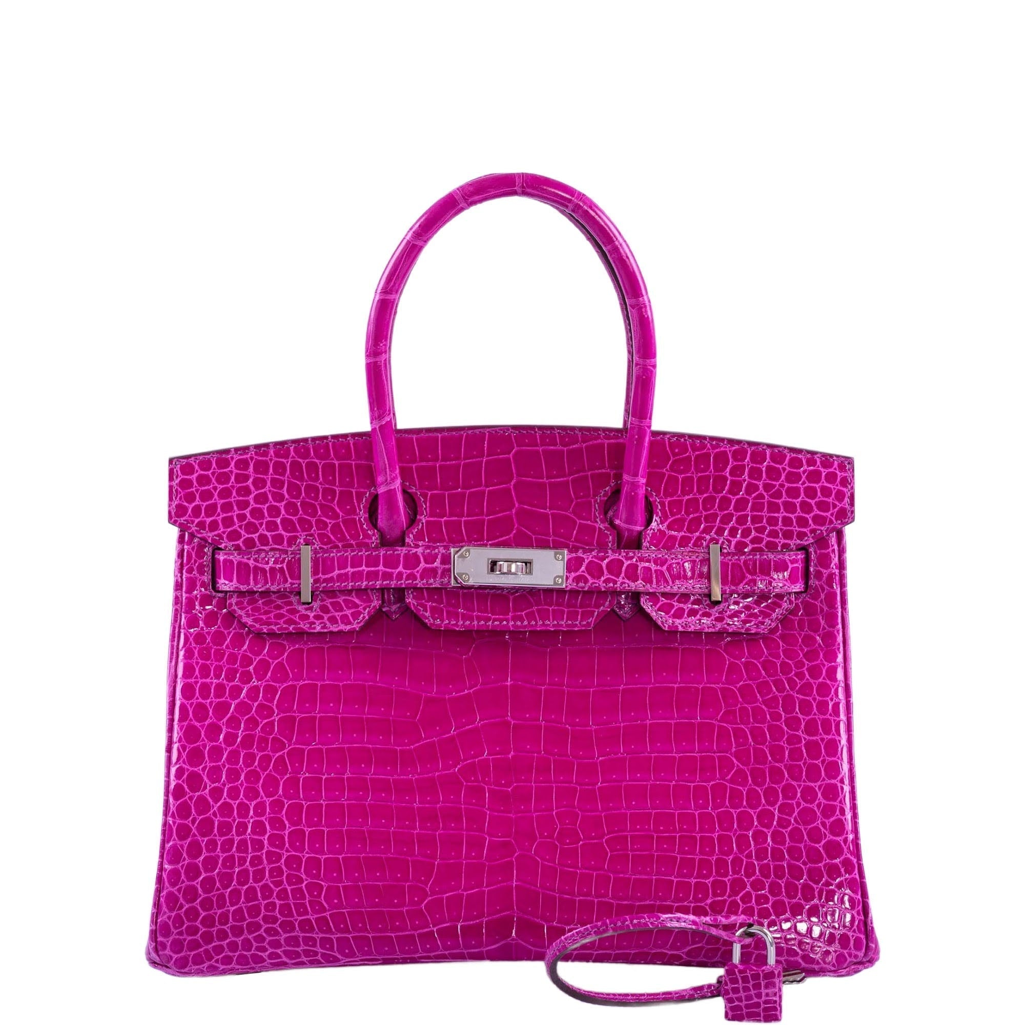Hermès Birkin 30 HSS Rose Scheherazade Porosus Crocodile, Cassis Interior Palladium Hardware