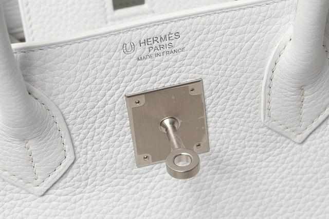 Hermès Birkin 30 HSS White Clemence Brushed Palladium Hardware - 2019, D