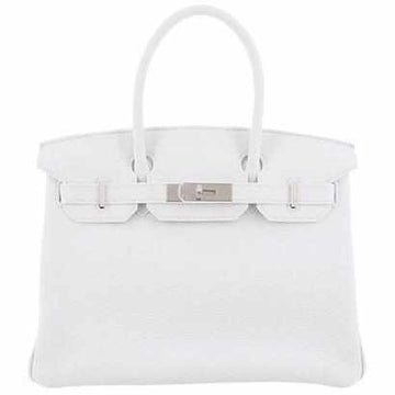 Hermès Birkin 30 HSS White Clemence Brushed Palladium Hardware - 2019, D