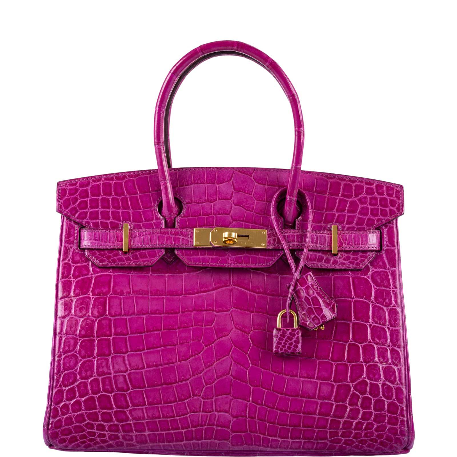 Hermès Birkin 30 Rose Scheherazade Shiny Niloticus Crocodile Gold Hardware